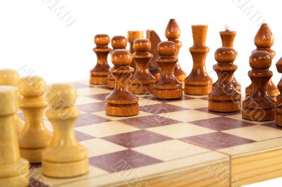 Chess wooden board with figures Chess wooden board with figures