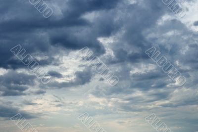 Sky with heavy dark clouds