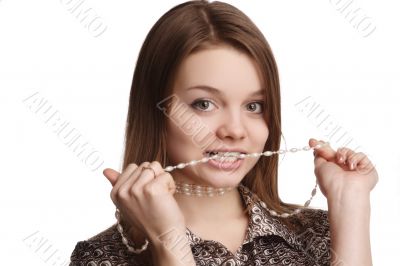 Teen with beads