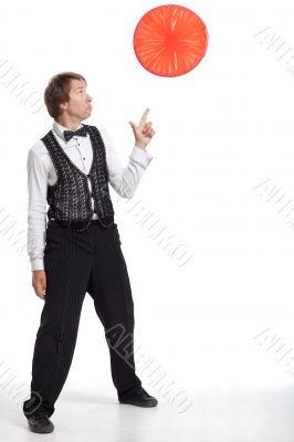 Juggler show up to his props