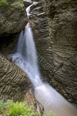 waterfalls on a mountain river