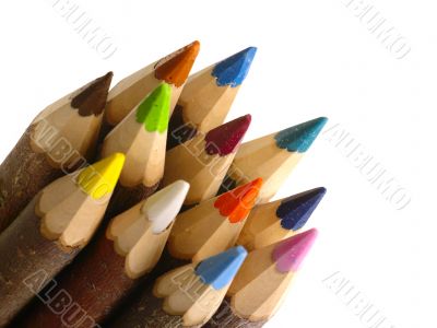 handmaded color pencils on white