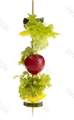 vegetarian kebab. fresh tasty vegetables with clipping path