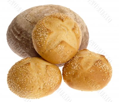 Delicious bread on white background