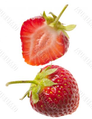 fresh tasty strawberry on white background