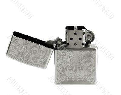 Retro petrol lighter. Isolated with clipping path