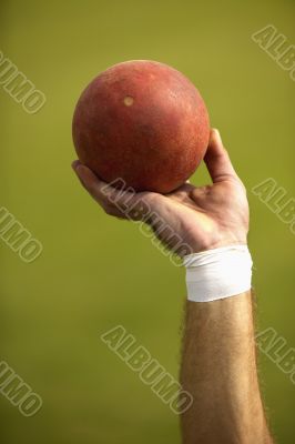 Close-Up of Ball for Shot Put Event