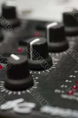 Control Dials on Sound Equipment