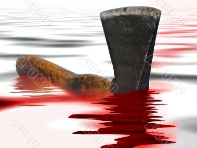 axe with blood