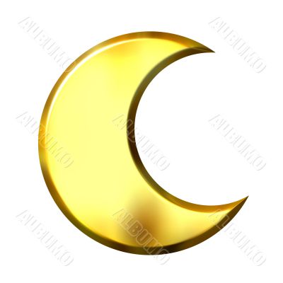 3D Golden Crescent Moon 3D Golden Crescent Moon
