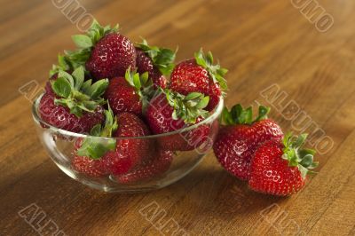 Strawberries on table