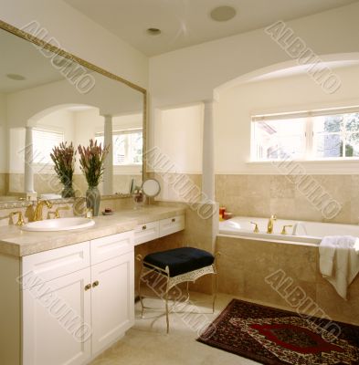 White Bathroom. Interior.