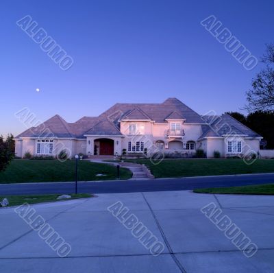 House At Dusk. Night vision.