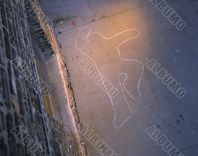 Victim`s Chalk Outline