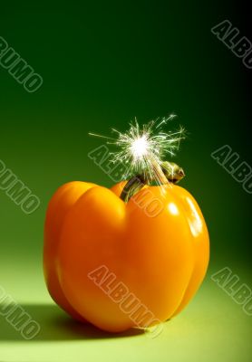 Conceptual background of fiery pepper