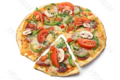 pizza / white background