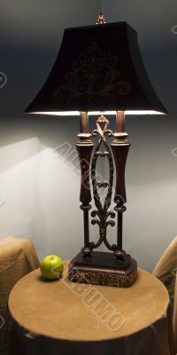 The ancient lamp and green apple The ancient lamp and green apple