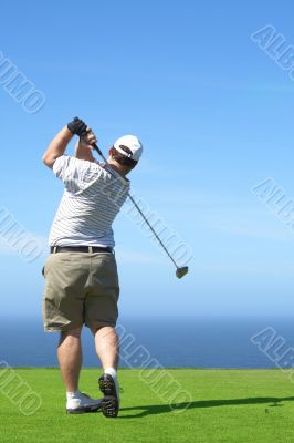 Golfer on the tee box