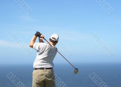 Golfer on the tee box