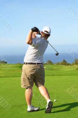 Golfer on the tee box