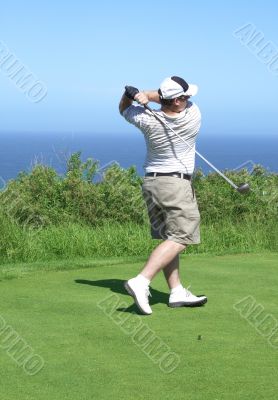 Golfer on the tee box