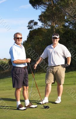 Golfers on the tee box