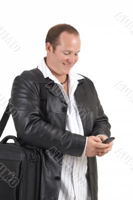 Businessman holding a cellphone