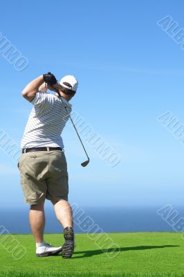 Golfer on the tee box