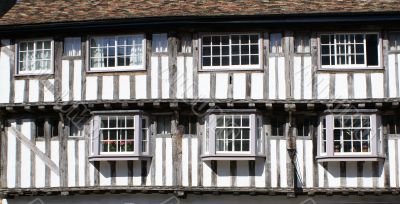 Tmber-framed and plastered medieval house