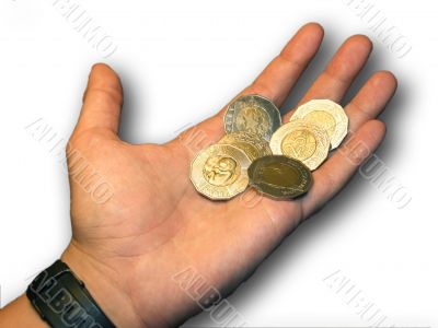 Money on palm of a male hand