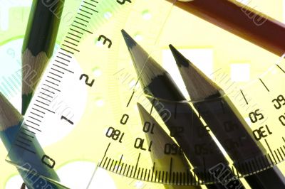measurement tool with pencil closeup