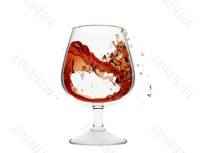 Splash of brandy in glass