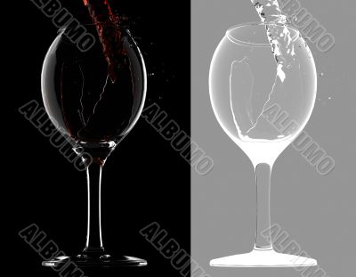 Wine gets into glass (with mask)