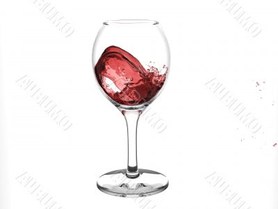 Red wine wave in glass