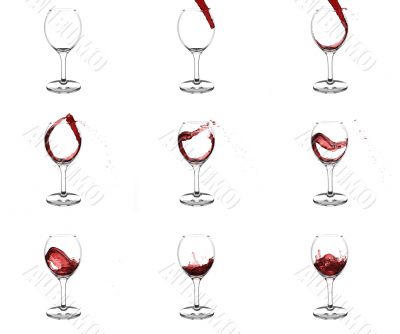 How wine get`s into glass. Illustration