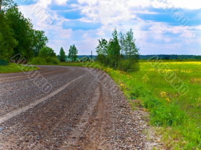 wet gravel road