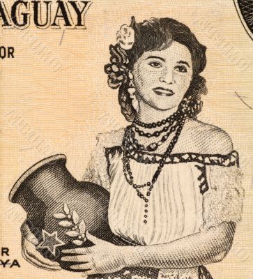 Paraguayan Woman Holding Jug
