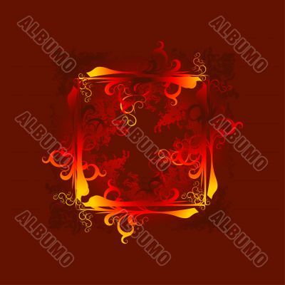 grunge ornamental red