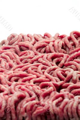 raw ground beef focus in center