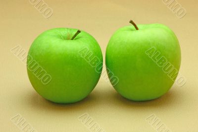 Two fresh green apples Two fresh green apples