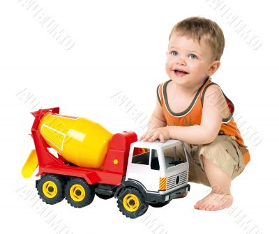 child playing car