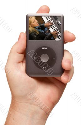Man`s Hand Holding Electronic Gadget Man`s Hand Holding Electronic Gadget