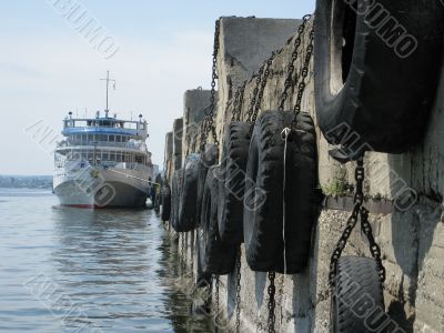 The tourist steam-ship at a mooring in Saratov