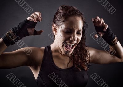 Angry workout girl