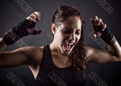 Angry workout girl Angry workout girl