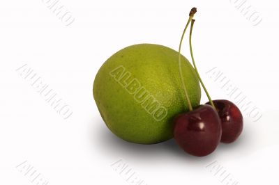 lime and sweet cherry