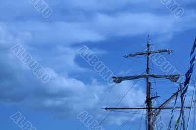 Sails against the blue sky
