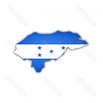map and flag of honduras