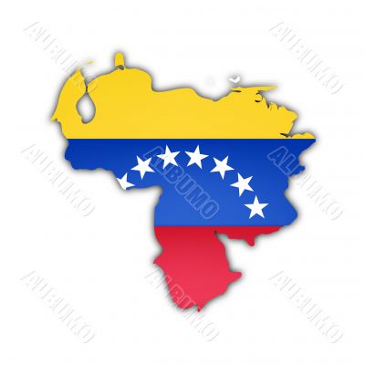 map and flag of venezuela