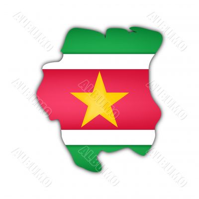 map and flag of surinam